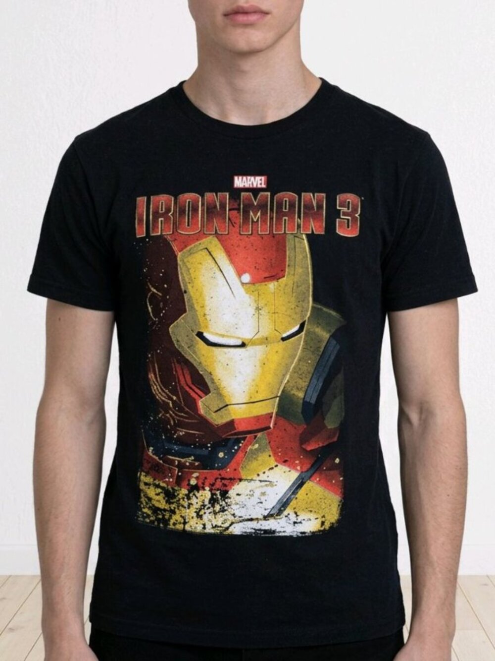 Marvel Men's Large Black Iron Man 3 Short Sleeve Graphic Tee Shirt. NEW W/O TAG